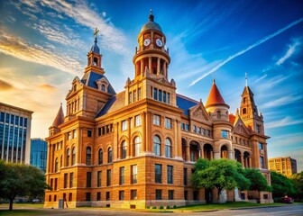 Obraz premium Dallas County Courthouse Exterior, Majestic Building, Texas Landmark, American Architecture, Legal System