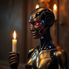 person with candle