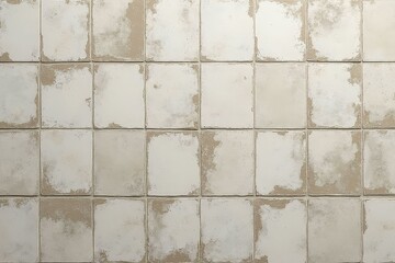 Ceramic tiles with abstract brushstroke design in white, beige, and brown arranged in a 12x12 grid