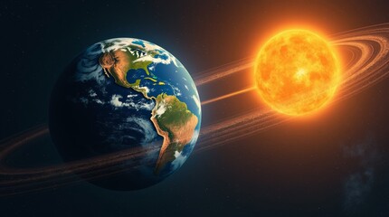 Earth's axial tilt in relation to the sun