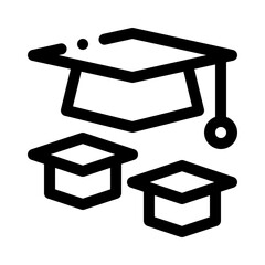 Graduation cap line icon