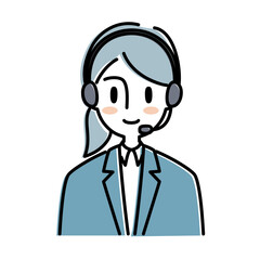 コールセンター　オペレーター女性のイラスト
