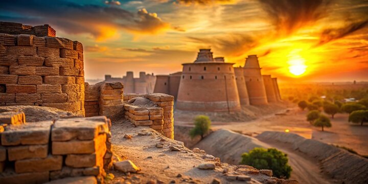 Derawar Fort Bahawalpur Pakistan - Decaying Bastions at Sunset with Bokeh