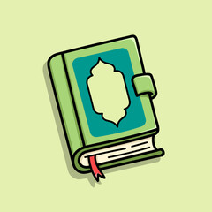 Illustration of a Quran with Decorative Cover