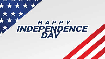 Happy independence day. Vector banner with american flag. background illustration