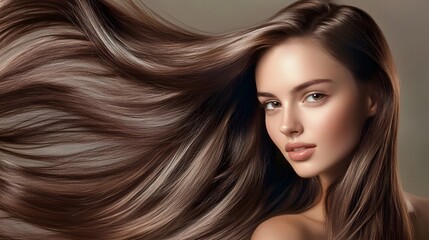 Obraz premium Woman with long flowing hair in natural light