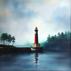 lighthouse at sunset