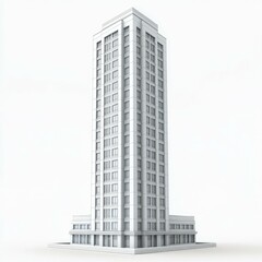 Fototapeta premium Modern Skyscraper Architectural Design: 3D Model of a Highrise Building