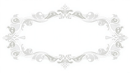 AI generative. Elements of ornate vintage frames. Border gray swirls motifs on white  background. Design for wedding invitations, greeting cards, royal certificates., food menu. 4
