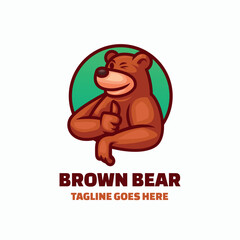 Brown Bear Simple Mascot Logo