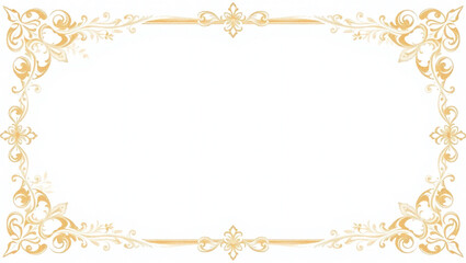 AI generative. Elements of ornate vintage frames. Border gold swirls motifs on white  background. Design for wedding invitations, greeting cards, royal certificates., food menu. 21
