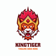 King Tiger Simple Mascot Logo