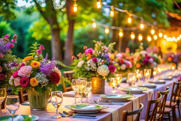 Elegant Summer Garden Wedding: Long Exposure Floral Table Setting