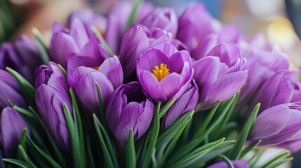 Obraz premium Purple flowers in vase