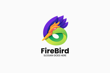 Fototapeta premium Fire Bird Gradient Colorful Logo. Vector Illustration