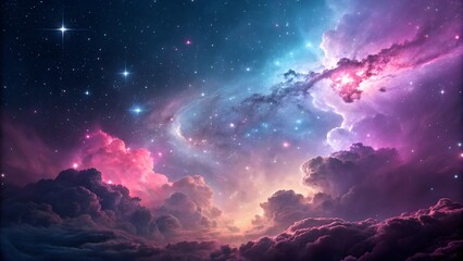Beautiful nebulae and stars in the night sky. Supernova background wallpaper 