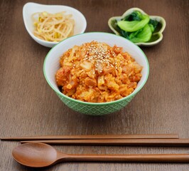 한국음식 김치볶음밥,반찬