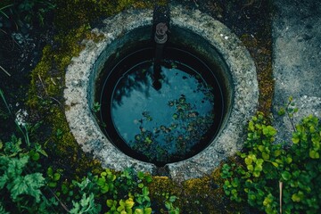 Water Well Surrounded by Plants