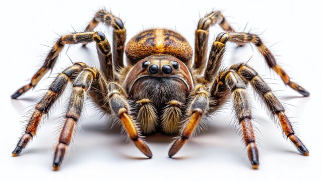 Giant Spider Mygalomorph, Isolated on White Background - Stock Photo