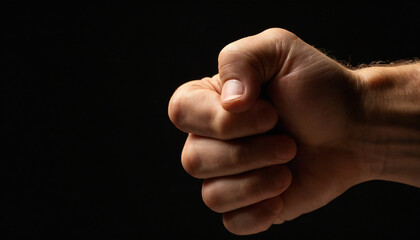 hand clenched into a fist