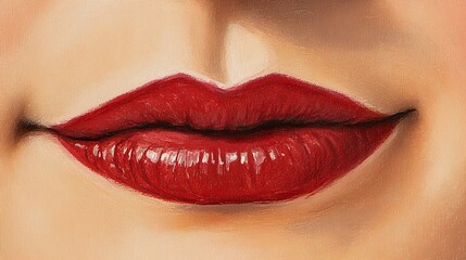 Obraz premium Alluring Red Lips: A Close-Up Beauty Shot