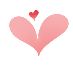 red heart on white