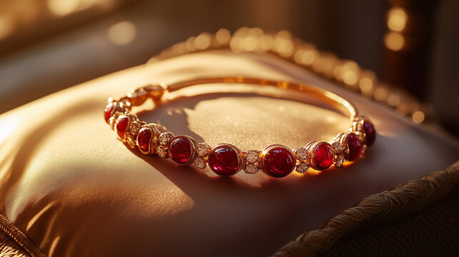 Beautiful ruby bracelet background