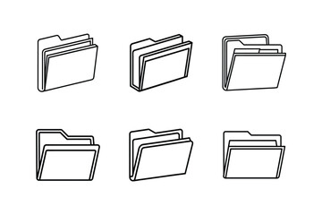 folder icon line art vector illustration