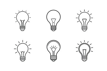 light bulb idea, lightbulb line art vector illustration
