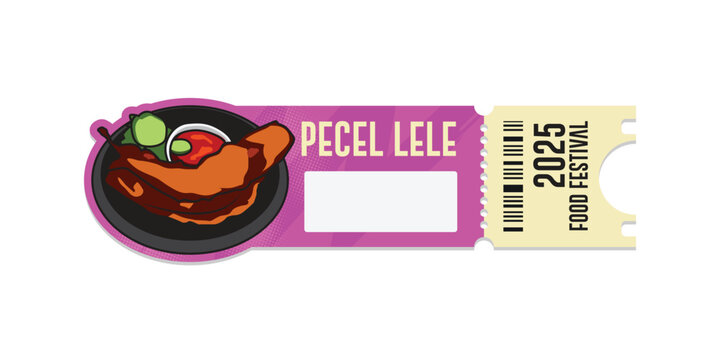 Ticket food festival indonesia cuisine template design