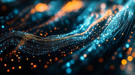 Blue Bokeh Abstract Background 8K Realistic Lighting Highly Detailed