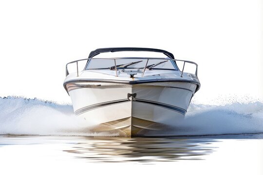 Speedboat cruising on water