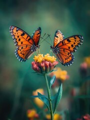 Obraz premium Butterflies on Flower