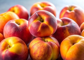 Juicy Sweet Peaches on White Background - Low Light Still Life Photography