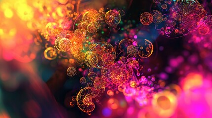 Abstract Colorful Bubbles: A Vibrant Fractal Dream