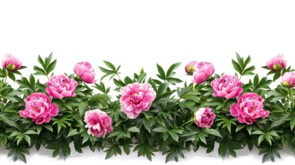 Obraz premium Vibrant pink peonies in bloom