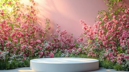 Pink Flowers in Bloom: A Romantic Spring Garden Scene