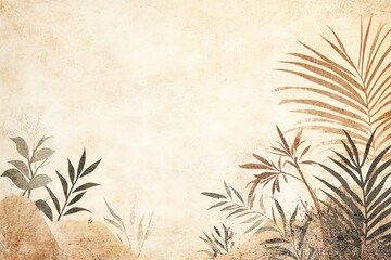 A vintage background featuring delicate foliage and earthy tones, perfect for nature-themed designs and presentations.