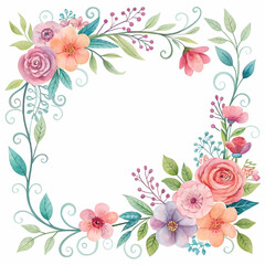 watercolor floral frame multi purpose background
