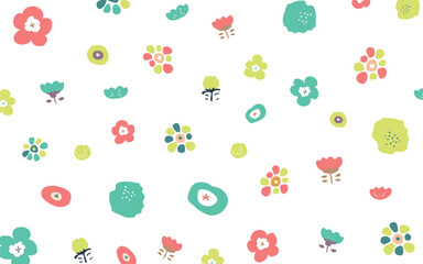 北欧風のお花の背景A08　いろんな小さなお花