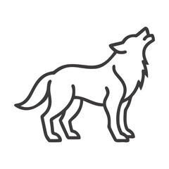 wolf icon line art vector design