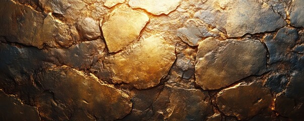 Golden Stone Wall Texture: A Rich, Textured Background Image