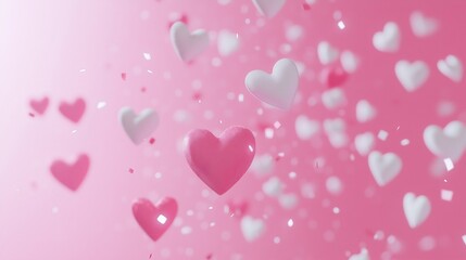 Pink hearts seamless pattern background for Valentine's Day celebration.