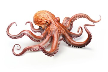Obraz premium Ocean octopus animal white background invertebrate.