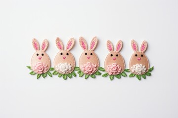 Fototapeta premium Cute easters in embroidery style representation celebration creativity.