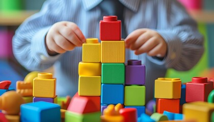 A playful arrangement of bright, colorful toys like building blocks, dolls, and educational games, representing creativity, learning, and endless fun for kids