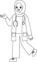 doctor outline coloring printable worksheet