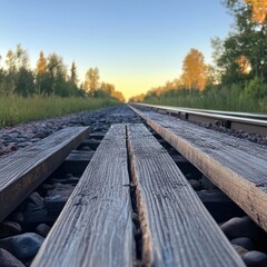 Railroad Tracks at Sunset: A Journey Ahead