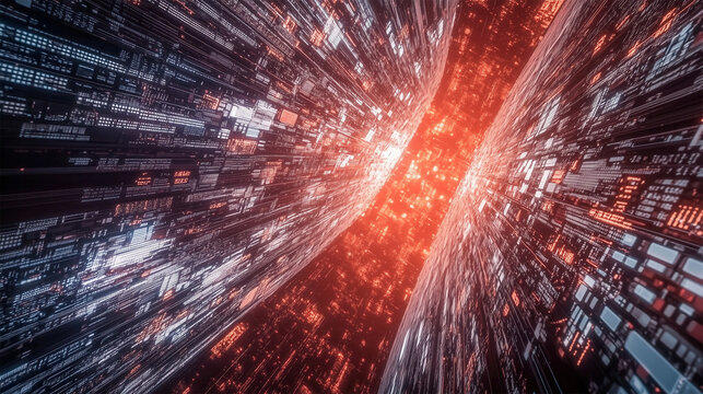 3D illustration, concept image. Embossed mesh representing internet connections in cloud computing.