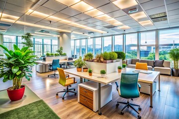 Modern Corporate Office Interior: Sleek Design & Collaborative Workspace